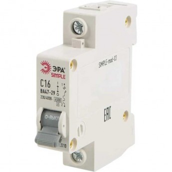 Автоматический выключатель ЭРА SIMPLE-MOD-03 1P 16А C 4,5кА ВА 47-29 Автоматический выключатель ЭРА SIMPLE-MOD-03 1P 16А C 4,5кА ВА 47-29