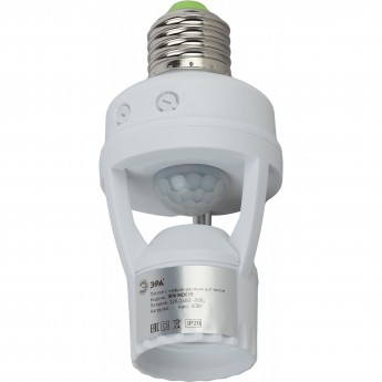 Датчик движения ЭРА белый E27 60Вт 360гр 6м IP20 MD 015 Датчик движения ЭРА белый E27 60Вт 360гр 6м IP20 MD 015