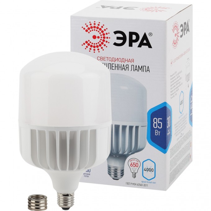 Лампа светодиодная ЭРА STD LED POWER T140-85W-4000-E27/E40 Е27 / Е40 85Вт колокол нейтральный белый свет B0032087 Лампа светодиодная ЭРА STD LED POWER T140-85W-4000-E27/E40 Е27 / Е40 85Вт колокол нейтральный белый свет B0032087