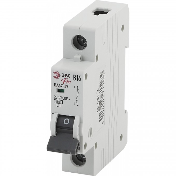Автоматический выключатель ЭРА PRO 1P 16А кривая B 4,5кА B0031786 Автоматический выключатель ЭРА PRO 1P 16А кривая B 4,5кА B0031786