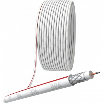 Кабель коаксиальный ЭРА SAT 50 M 75 Ом CCS оплётка AL 75% PVC цвет белый бухта 100 м SIMPLE Кабель коаксиальный ЭРА SAT 50 M 75 Ом CCS оплётка AL 75% PVC цвет белый бухта 100 м SIMPLE