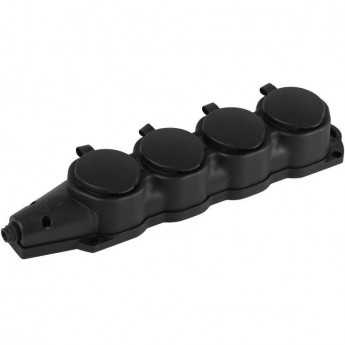Колодка ЭРА Б0068394 KX-4e-B-IP44 каучуковая с заземлением 4 розетки 16A IP44 черный