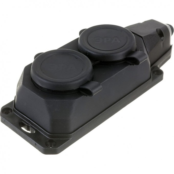 Колодка ЭРА K-2E-B-IP44 каучуковая с заземлением 2 розетки 16A IP44 черная B0044544 Колодка ЭРА K-2E-B-IP44 каучуковая с заземлением 2 розетки 16A IP44 черная B0044544