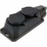 Колодка ЭРА K-2E-B-IP44 каучуковая с заземлением 2 розетки 16A IP44 черная B0044544 Колодка ЭРА K-2E-B-IP44 каучуковая с заземлением 2 розетки 16A IP44 черная B0044544