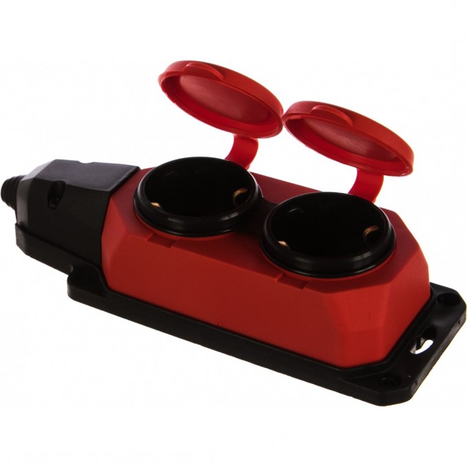 Колодка ЭРА K-2E-RED-IP44 каучуковая с заземлением 2 розетки 16A IP44 красная B0044551 Колодка ЭРА K-2E-RED-IP44 каучуковая с заземлением 2 розетки 16A IP44 красная B0044551