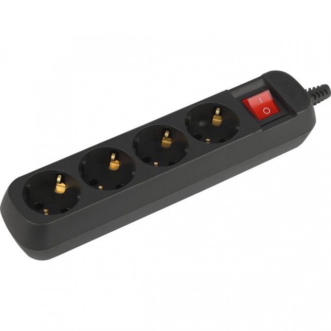 Колодка удлинителя ЭРА Б0061734 KX-4es-B 4-м с заземлением с выключателем черный B0061734 Колодка удлинителя ЭРА Б0061734 KX-4es-B 4-м с заземлением с выключателем черный B0061734