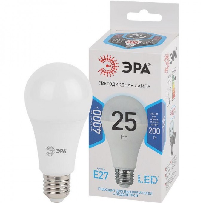 Лампа светодиодная ЭРА Б0035335 A65-25W-840-E27 грушевидная 2000лм B0035335 Лампа светодиодная ЭРА Б0035335 A65-25W-840-E27 грушевидная 2000лм B0035335