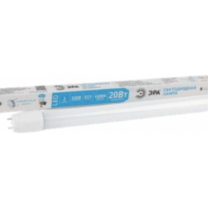Лампа светодиодная ЭРА Б0062407 STD LED T8-20W-840-G13-1200mm G13 20Вт 4000К поворотный цоколь; трубка стекло-нейтральный B0062407 Лампа светодиодная ЭРА Б0062407 STD LED T8-20W-840-G13-1200mm G13 20Вт 4000К поворотный цоколь; трубка стекло-нейтральный B0062407