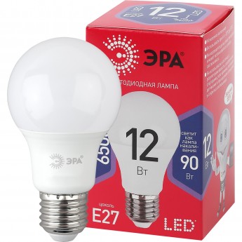 Лампа светодиодная ЭРА RED LINE LED A60-12W-865-E27 R 12Вт A60 груша 6500К холод. бел E27 Лампа светодиодная ЭРА RED LINE LED A60-12W-865-E27 R 12Вт A60 груша 6500К холод. бел E27