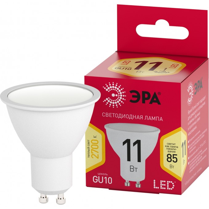 Лампа светодиодная ЭРА RED LINE LED MR16-11W-827-GU10 R GU10 11Вт софит тепл. бел. свет Б0056065 B0056065 Лампа светодиодная ЭРА RED LINE LED MR16-11W-827-GU10 R GU10 11Вт софит тепл. бел. свет Б0056065 B0056065