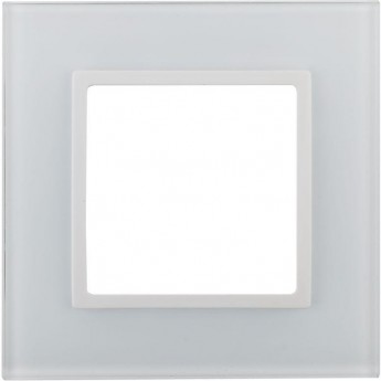 Рамка 1-м ЭРА ELEGANCE 14-5101-01 стекло белый +белый