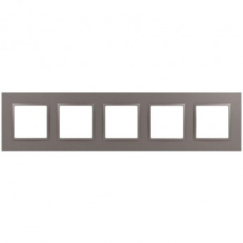 Рамка для розеток и выключателей ЭРА ELEGANCE Б0065831 14-5015-16 на 5 постов титан Рамка для розеток и выключателей ЭРА ELEGANCE Б0065831 14-5015-16 на 5 постов титан