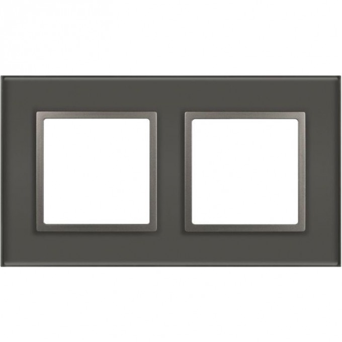 Рамка для розеток и выключателей ЭРА ELEGANCE Б0065835 14-5102-16 на 2 поста стекло титан B0065835