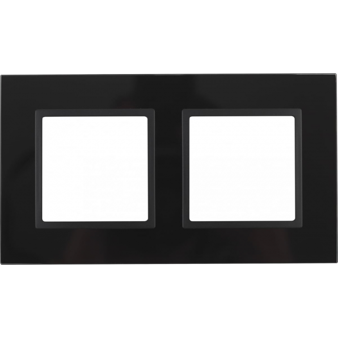 Рамка на 2 поста ЭРА ELEGANCE 14-5102-05 стекло чёрный+антрацит B0034492 Рамка на 2 поста ЭРА ELEGANCE 14-5102-05 стекло чёрный+антрацит B0034492