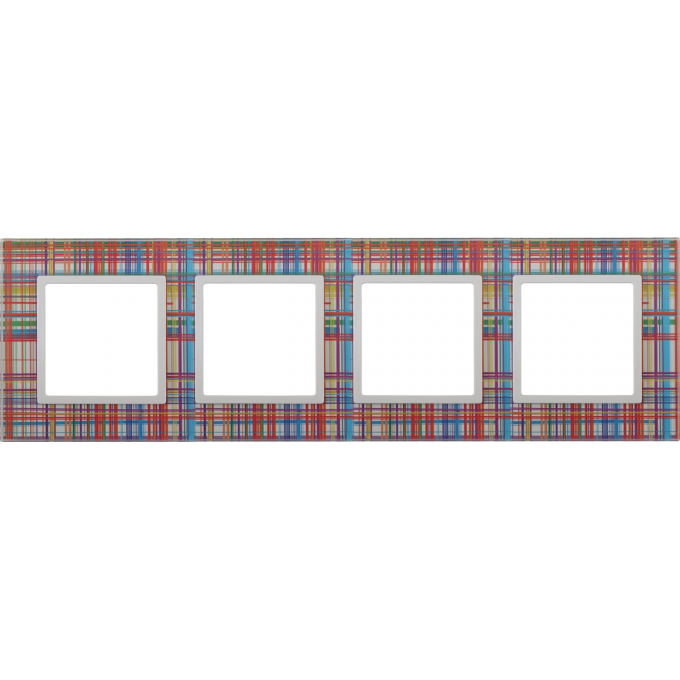 Рамка на 4 поста ЭРА ELEGANCE 14-5104-00 стекло прозрачный+белый B0034523 Рамка на 4 поста ЭРА ELEGANCE 14-5104-00 стекло прозрачный+белый B0034523