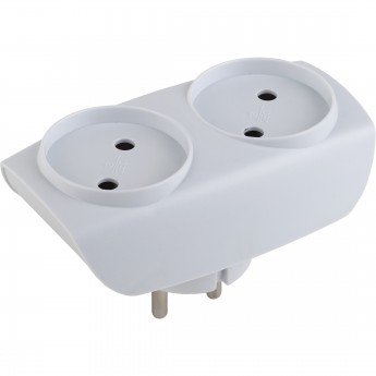 Разветвитель электрический ЭРА SP-2-W на 2 розетки без заземления 16А белый Разветвитель электрический ЭРА SP-2-W на 2 розетки без заземления 16А белый