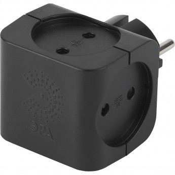 Разветвитель электрический ЭРА SP-4-B на 4 розетки без заземления 16А чёрный Разветвитель электрический ЭРА SP-4-B на 4 розетки без заземления 16А чёрный