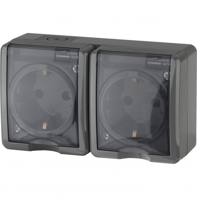 Розетка ЭРА 11-2404-03 2х2P+E IP54 шторки 16A-250В ОУ серый B0020719 Розетка ЭРА 11-2404-03 2х2P+E IP54 шторки 16A-250В ОУ серый B0020719