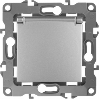 Розетка ЭРА 12-2103-03 2P+E SCHUKO со шторками с крышкой 16A-250В IP20 ЭРА 12 алюминий