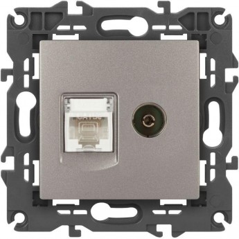 Розетка ЭРА ELEGANCE Б0065768 14-3110-16 RJ45+TV титан Розетка ЭРА ELEGANCE Б0065768 14-3110-16 RJ45+TV титан