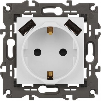 Розетка ЭРА ELEGANCE Б0065773 14-4109-01М 2P+E 16A-250В штор. с 2xUSB 5В-3А матовый белый Розетка ЭРА ELEGANCE Б0065773 14-4109-01М 2P+E 16A-250В штор. с 2xUSB 5В-3А матовый белый