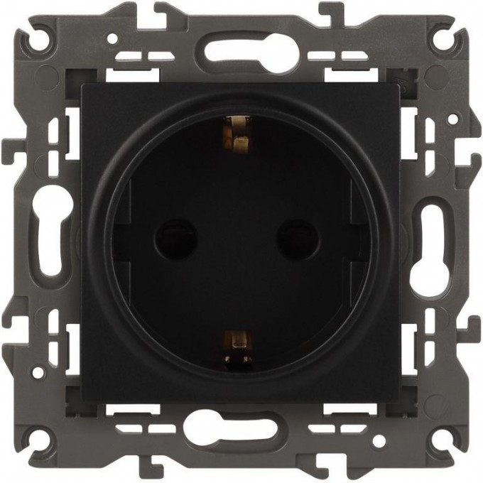 Розетка ЭРА ELEGANCE SCHUKO 14-2102-05 16А IP20 16AX 250В 2P+E защитные шторки антрацит B0034276 Розетка ЭРА ELEGANCE SCHUKO 14-2102-05 16А IP20 16AX 250В 2P+E защитные шторки антрацит B0034276