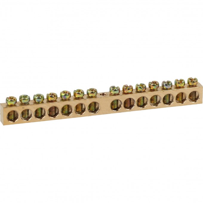 Шина ЭРА "земля-ноль" 6х9мм 14/1 с креплениями по центру латунь B0047231 Шина ЭРА "земля-ноль" 6х9мм 14/1 с креплениями по центру латунь B0047231