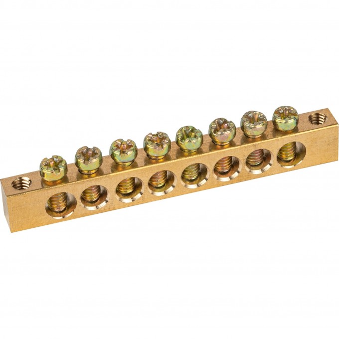 Шина ЭРА "земля-ноль" 6х9мм 8/2 с креплениями по краям латунь B0047217 Шина ЭРА "земля-ноль" 6х9мм 8/2 с креплениями по краям латунь B0047217