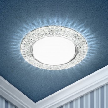 Светильник ЭРА DK LD26 SL/WH декор cо светодиодной подсветкой GХ53 прозрачный Светильник ЭРА DK LD26 SL/WH декор cо светодиодной подсветкой GХ53 прозрачный