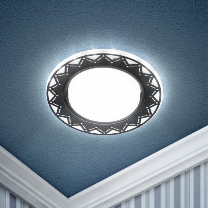 Светильник ЭРА DK LD27 WH/BK декор cо светодиодной подсветкой GX53 белый/черный B0037389 Светильник ЭРА DK LD27 WH/BK декор cо светодиодной подсветкой GX53 белый/черный B0037389