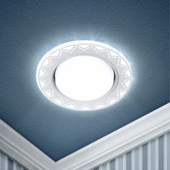 Светильник ЭРА DK LD27 WH/WH декор cо светодиодной подсветкой GX53 белый/белый