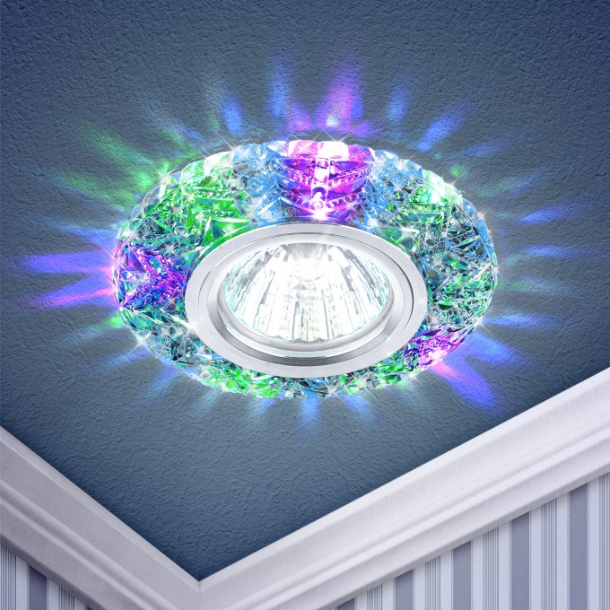 Светильник ЭРА DK LD4 SL/RGB декор cо светодиодной подсветкой мультиколор прозрачный B0019207 Светильник ЭРА DK LD4 SL/RGB декор cо светодиодной подсветкой мультиколор прозрачный B0019207