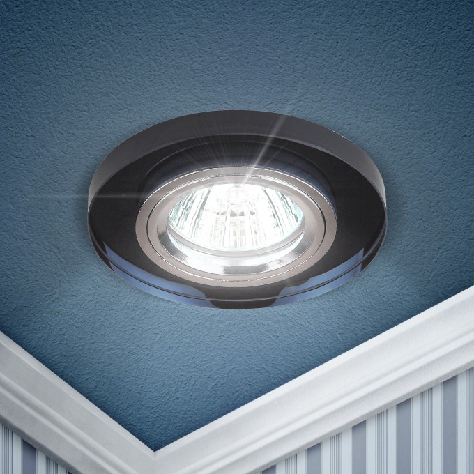 Светильник ЭРА DK7 CH/BK декор стекло круглое MR16 12V/220V 50W хром/черный C0043793 Светильник ЭРА DK7 CH/BK декор стекло круглое MR16 12V/220V 50W хром/черный C0043793