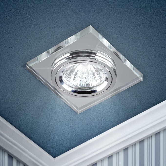 Светильник ЭРА DK8 CH/WH декор стекло квадрат MR16 12V/220V 50W хром/зеркальный C0043740 Светильник ЭРА DK8 CH/WH декор стекло квадрат MR16 12V/220V 50W хром/зеркальный C0043740