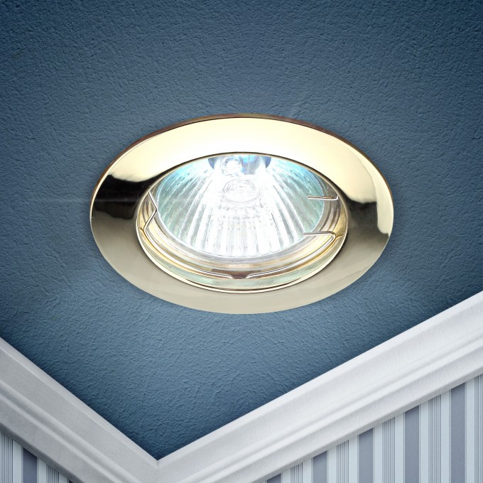 Светильник ЭРА KL1 GD литой простой MR16 12V 50W золото C0043655 Светильник ЭРА KL1 GD литой простой MR16 12V 50W золото C0043655