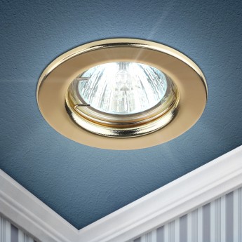 Светильник ЭРА ST1 GD штампованный MR16 12V/220V 50W золото Светильник ЭРА ST1 GD штампованный MR16 12V/220V 50W золото