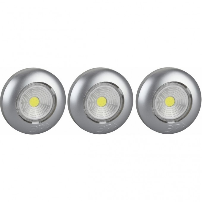 Светодиодный фонарь подсветка ЭРА ПУШЛАЙТ АВРОРА COB SB-504 самоклеящийся 3шт серебристый B0031043 Светодиодный фонарь подсветка ЭРА ПУШЛАЙТ АВРОРА COB SB-504 самоклеящийся 3шт серебристый B0031043