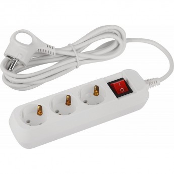 Удлинитель электрический ЭРА UDL-10-330-ES Greenline 3 розетки с заземлением с выключателем 3м ПВС 3х0.75кв.мм