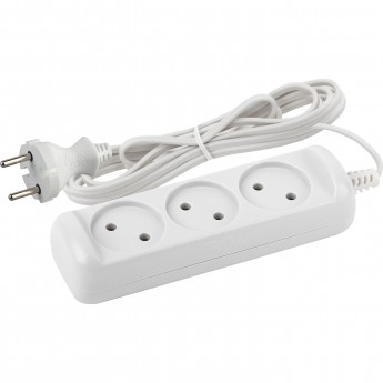 Удлинитель электрический ЭРА UX-3-1,5m без заземления 3 розетки 1,5 м ШВВП 2x0,75мм2 6А