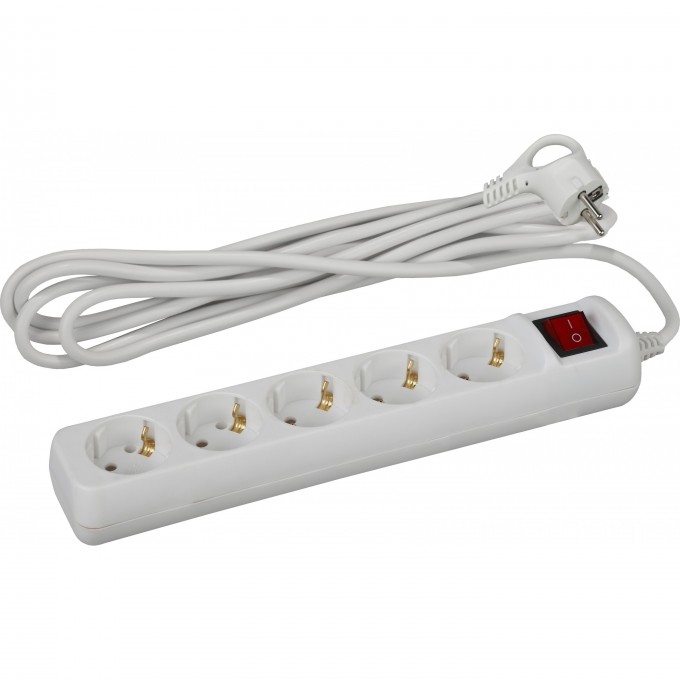 Удлинитель электрический ЭРА UX-5es-3m с заземлением с выключателем 5 розеток 3 м ПВС 3x0,75мм2 10А B0035757 Удлинитель электрический ЭРА UX-5es-3m с заземлением с выключателем 5 розеток 3 м ПВС 3x0,75мм2 10А B0035757