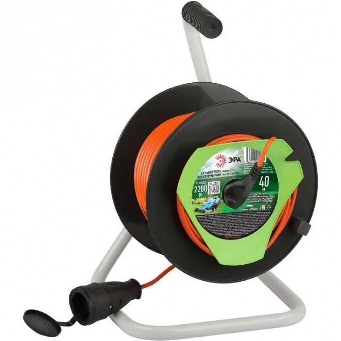 Удлинитель на катушке ЭРА Б0059771 1х40м без заземления RP-1-2x1-40m ПВС 2x1 B0059771 Удлинитель на катушке ЭРА Б0059771 1х40м без заземления RP-1-2x1-40m ПВС 2x1 B0059771