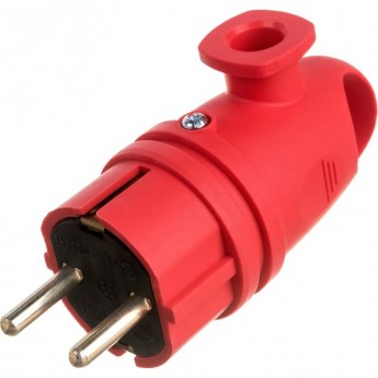 Вилка ЭРА VX11-R-IP44 каучуковая c заземлением 16А IP44 с кольцом угловая красная Вилка ЭРА VX11-R-IP44 каучуковая c заземлением 16А IP44 с кольцом угловая красная