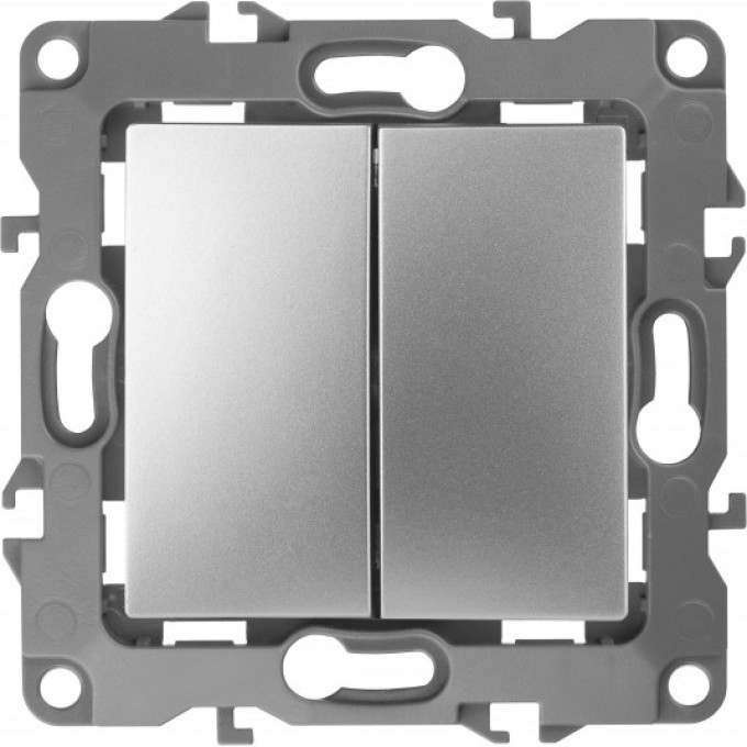 Выключатель ЭРА 12-1104-03 двойной 10АХ-250В IP20 алюминий B0014647 Выключатель ЭРА 12-1104-03 двойной 10АХ-250В IP20 алюминий B0014647