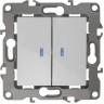 Выключатель ЭРА 12-1105-01 двойной с подсветкой 10АХ-250В IP20 белый B0014657 Выключатель ЭРА 12-1105-01 двойной с подсветкой 10АХ-250В IP20 белый B0014657