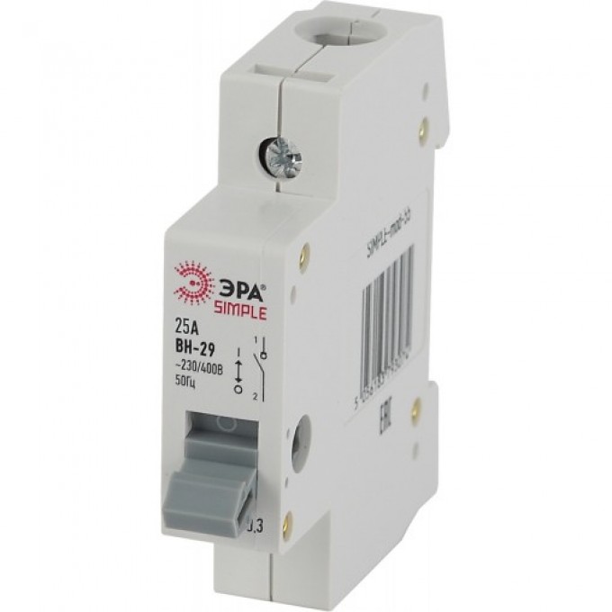 Выключатель нагрузки ЭРА SIMPLE-mod-56 1P 25А ВН-29 B0039246 Выключатель нагрузки ЭРА SIMPLE-mod-56 1P 25А ВН-29 B0039246